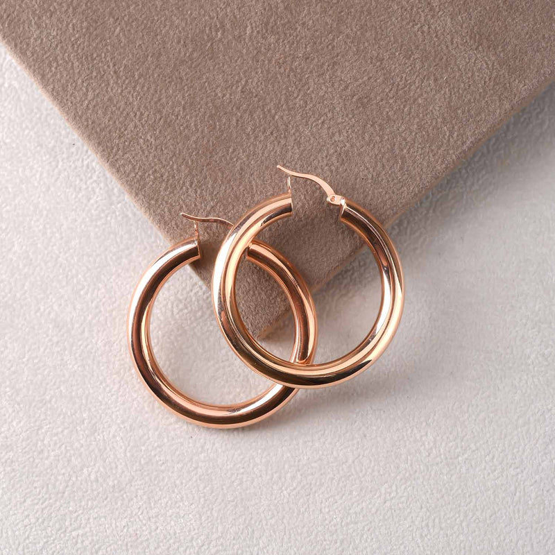 Sterling Silver Hoop Earrings 40 mm