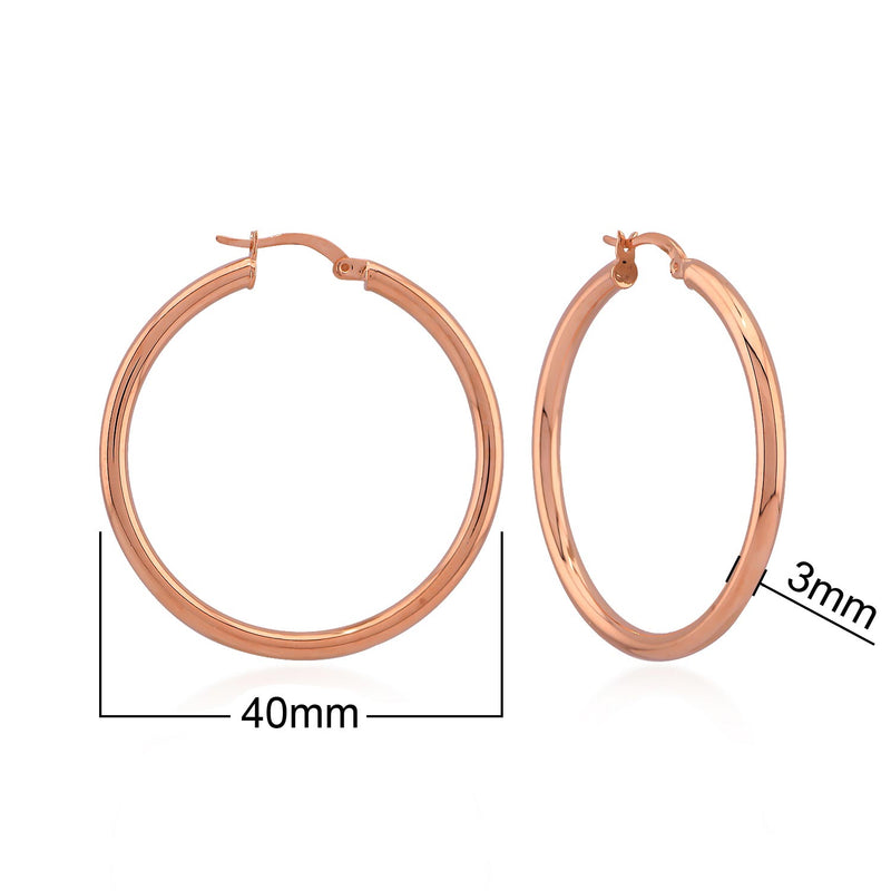 Sterling Silver 40 mm Hoop Earrings
