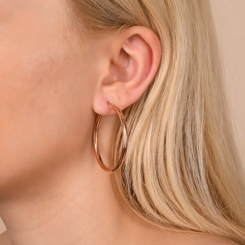 Sterling Silver 40 mm Hoop Earrings