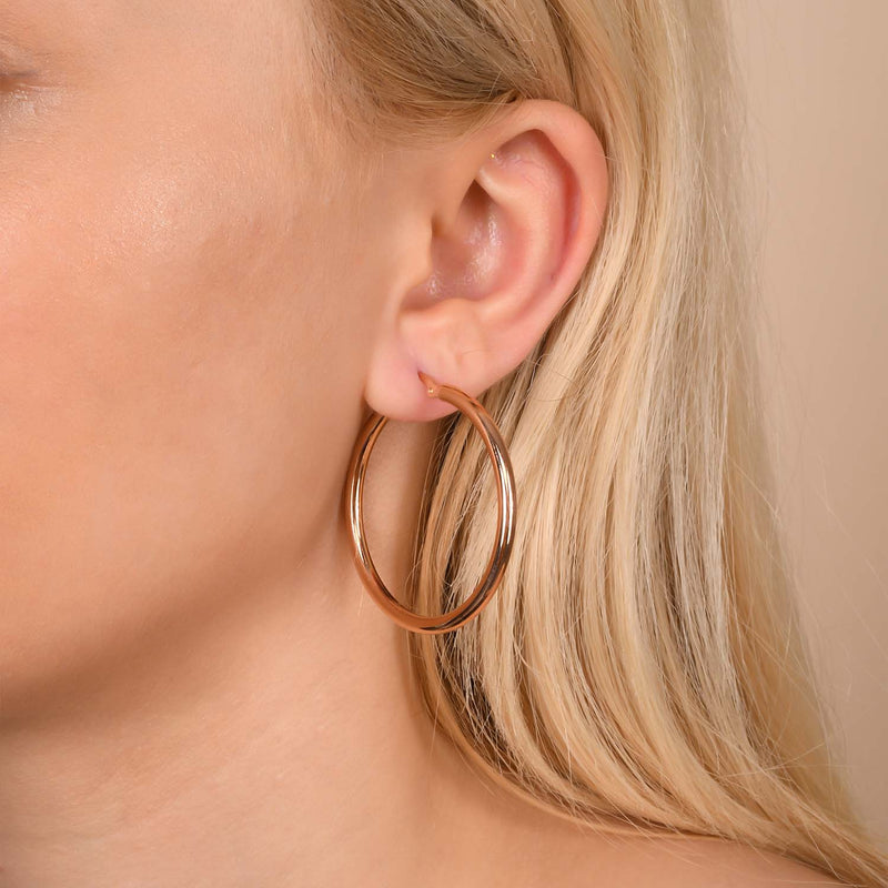 Sterling Silver 40 mm Hoop Earrings