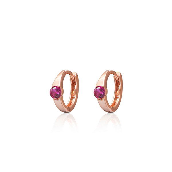 Sterling Silver Hoop Earrings with CZ