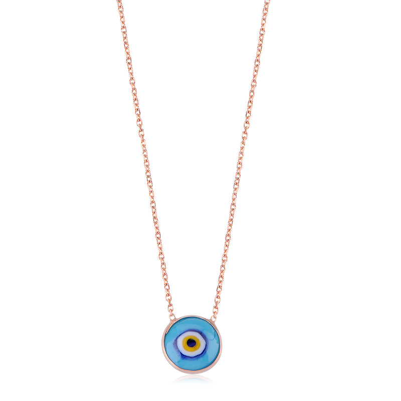 Evil Eye Necklace Rose Gold