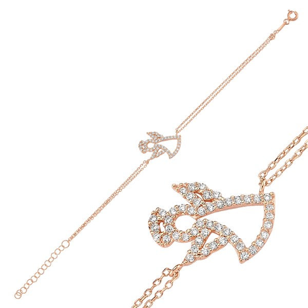 Rose Plated 925 Sterling Silver AngelSilver Bracelet