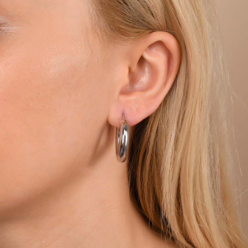 Sterling Silver Hoop Earrings 25 mm