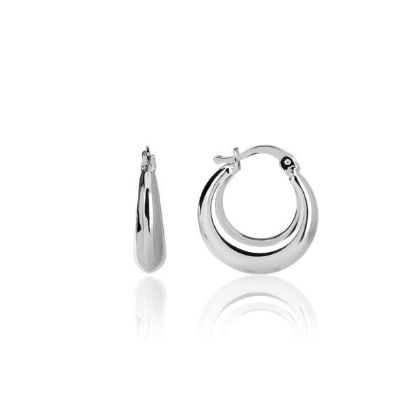 Sterling Silver Hoop Earrings with CZ