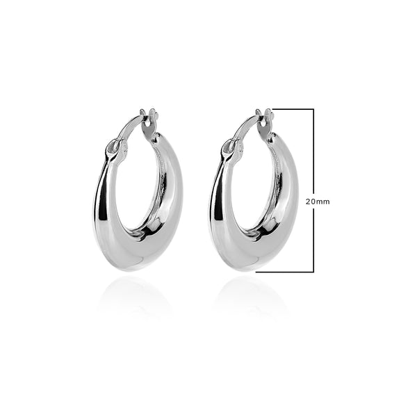 Sterling Silver Hoop Earrings with CZ