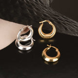 Sterling Silver Hoop Earrings with CZ