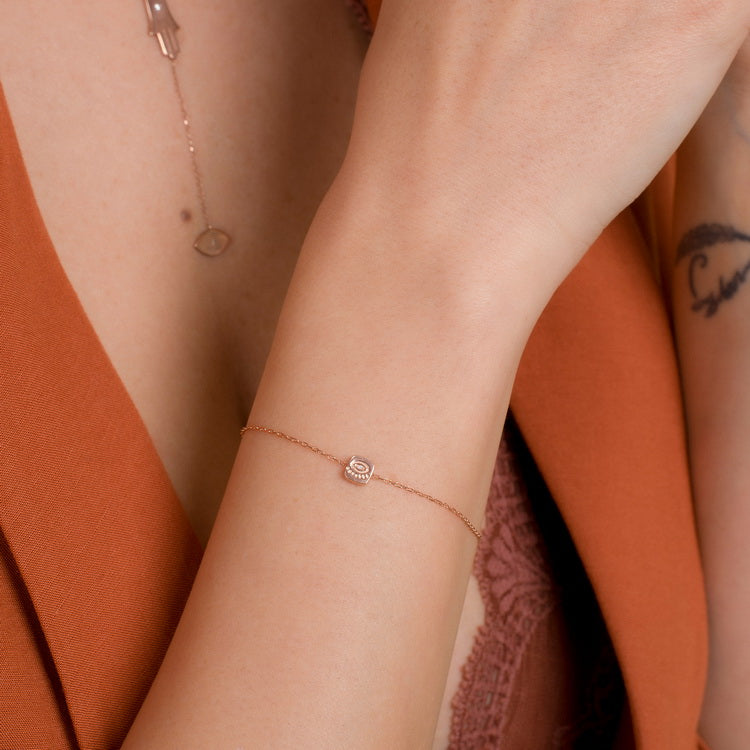Rose Evil Eye Bracelet