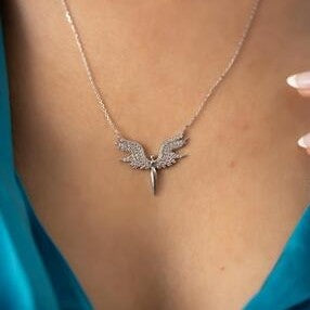 Sterling Silver Archangel Michael Italian Necklace
