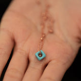 Sterling Silver Blue Beaded Ball Necklace
