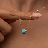 Sterling Silver Blue Beaded Ball Necklace