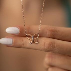Rose Gold Butterfly Necklace