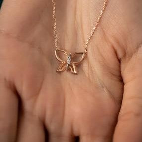 Rose Gold Butterfly Necklace
