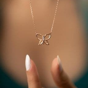 Rose Gold Butterfly Necklace