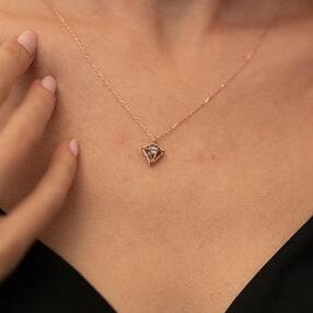 Sterling Silver Diamond Shape Necklace