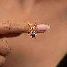 Sterling Silver Diamond Shape Necklace