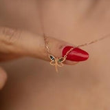 Sterling Silver Dragonfly Mixed Stone Necklace