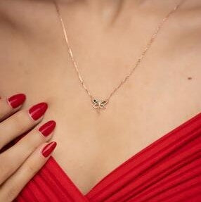 Sterling Silver Dragonfly Mixed Stone Necklace