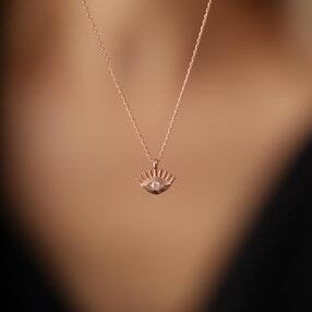 Sterling Silver Evil Eye Necklace
