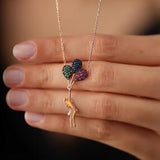 Sterling Silver Girl with a Flying Balloon Necklace