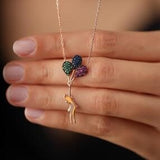 Sterling Silver Girl with a Flying Balloon Necklace
