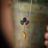 Sterling Silver Girl with a Flying Balloon Necklace