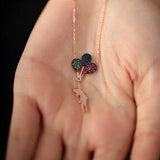Sterling Silver Girl with a Flying Balloon Necklace