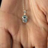 Sterling Silver Hamsa / Hand of Fatima Necklace