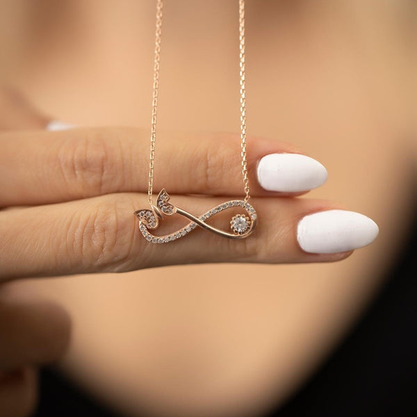 Sterling Silver Infinity and Butterfly Necklace