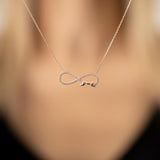 Sterling Silver Infinity and Heart Italian Necklace