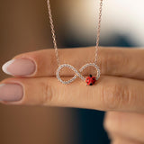 Sterling Silver Infinity and Ladybug Necklace