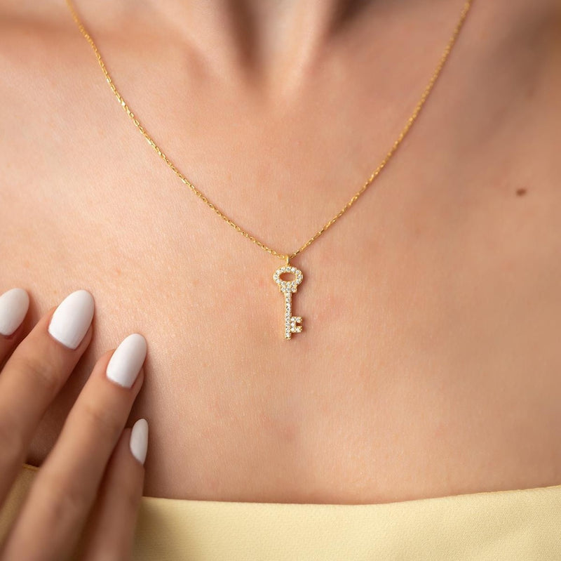 Sterling Silver Key Necklace