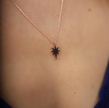 Sterling Silver North Star Zircon Italian Necklace