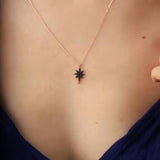 Sterling Silver North Star Zircon Italian Necklace
