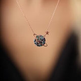 Sterling Silver Planet and Star Necklace