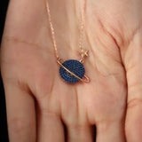 Sterling Silver Planet and Star Sapphire Necklace