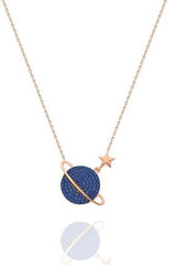 Sterling Silver Planet and Star Sapphire Necklace