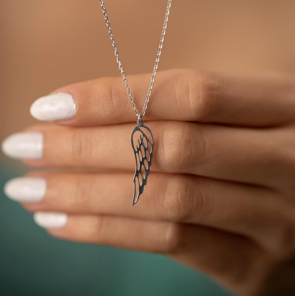 Sterling Silver Single Wing Necklace