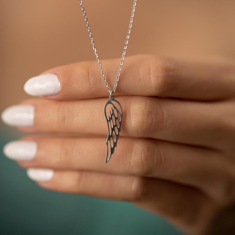 Sterling Silver Single Wing Necklace