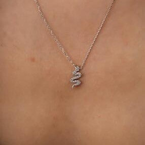 Sterling Silver Snake Italian Necklace