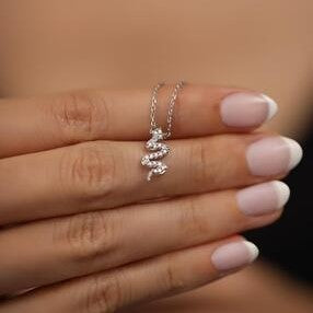 Sterling Silver Snake Italian Necklace
