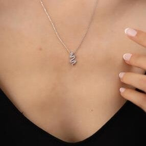 Sterling Silver Snake Italian Necklace