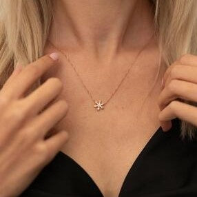 Sterling Silver Snowflake Italian Necklace