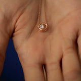 Sterling Silver Solitaire Circle Necklace