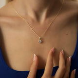 Sterling Silver Solitaire Triangle Necklace