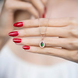 Sterling Silver Waterdrop Emerald Necklace