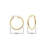 Sterling Silver Hoop Earrings 24 mm