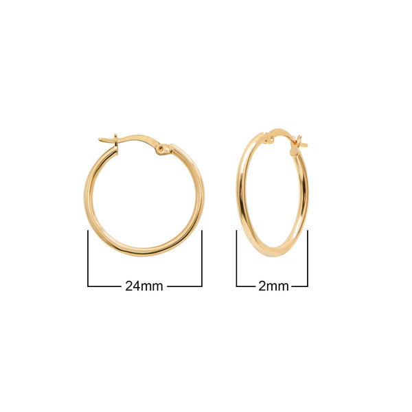 Sterling Silver Hoop Earrings 24 mm