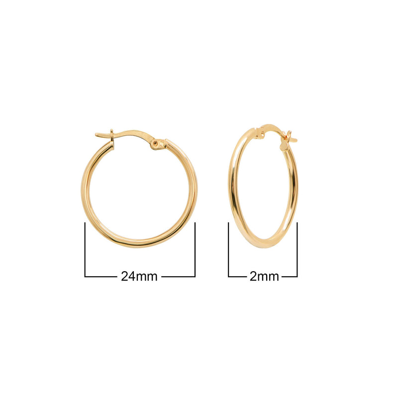 Sterling Silver Hoop Earrings 24 mm