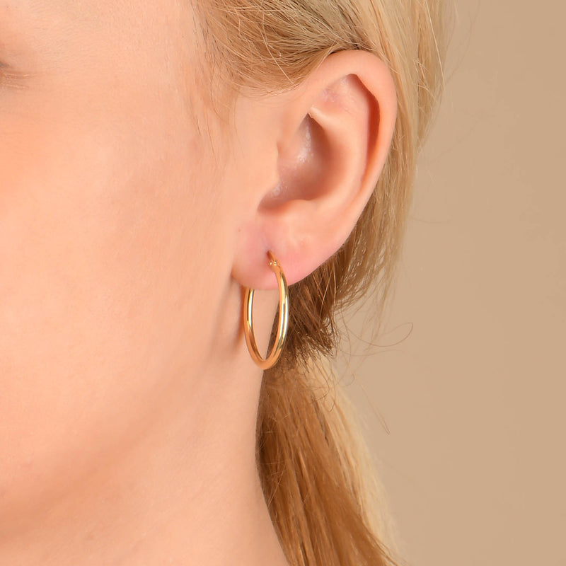 Sterling Silver Hoop Earrings 24 mm